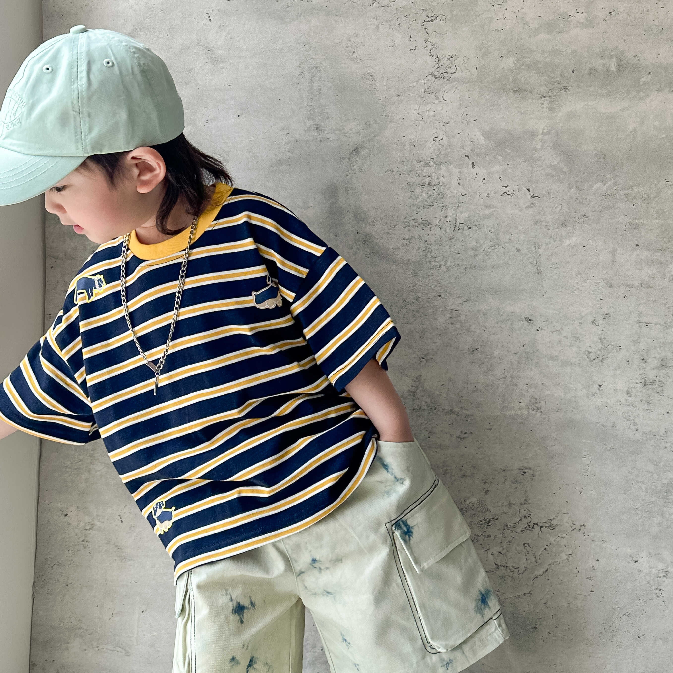 夏装套装条纹短袖上衣洋气