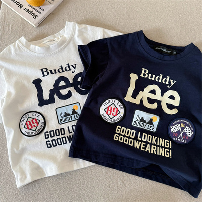 儿童短袖T恤2026夏季爆款中小童透气打底衫薄款宝宝字母上衣