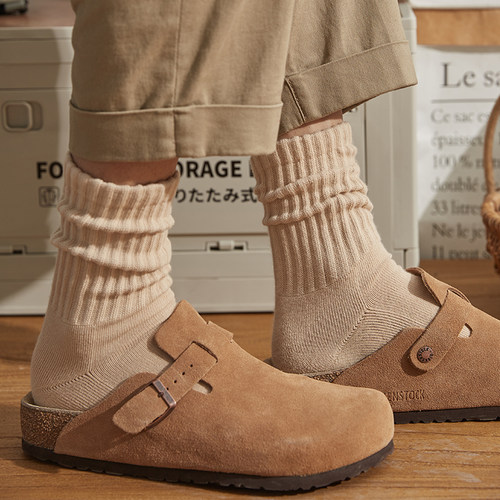 ZEROIN男士纯棉粗线中筒袜吸汗