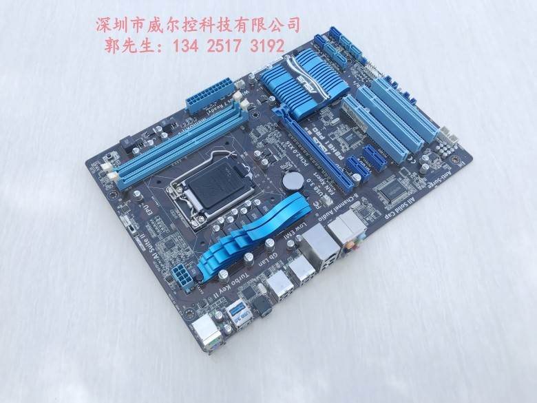 华硕 P8H61 PRO 3个PCI工控机设备主板成色新