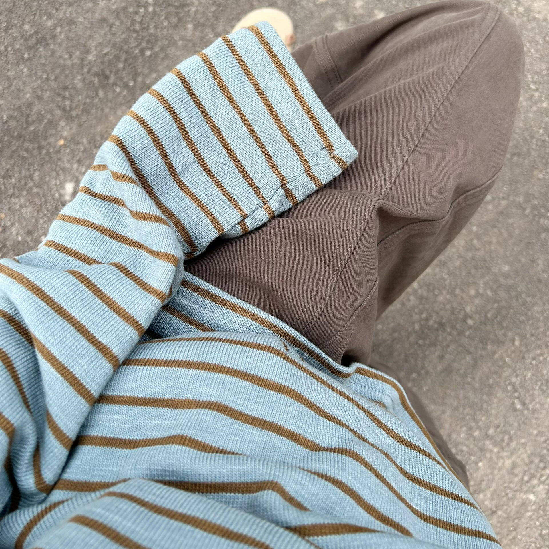 慵懒风针织衫女2026新款宽松韩系早春季穿搭条纹薄款长袖t恤上衣