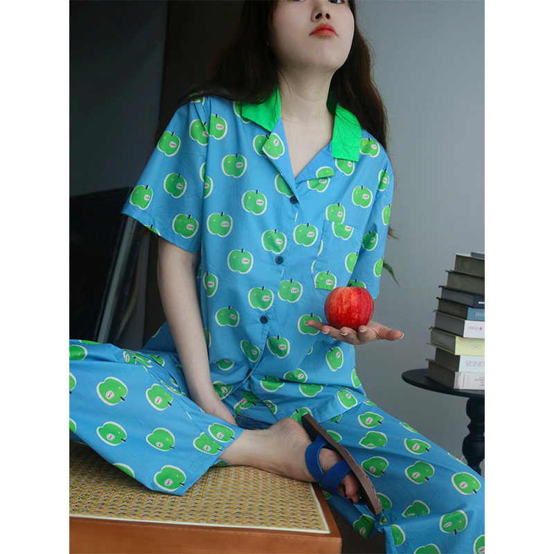 显白的苹果纯棉柔软家居服睡衣呀