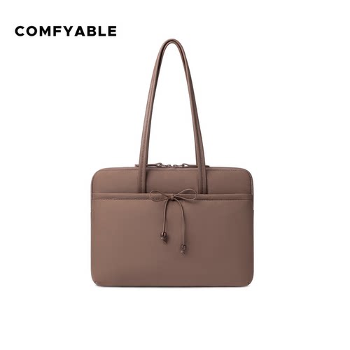 Comfyable蝴蝶结电脑包棕色