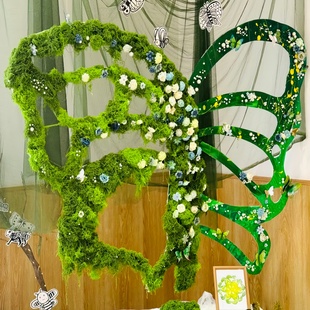 春天自然角环创材料镂空蝴蝶KY板森系布置幼儿园仿真苔藓丝植物区