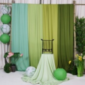 绿色布幔幼儿园春天环创背景布古风场景布置婚庆吊顶装 饰国风挂布