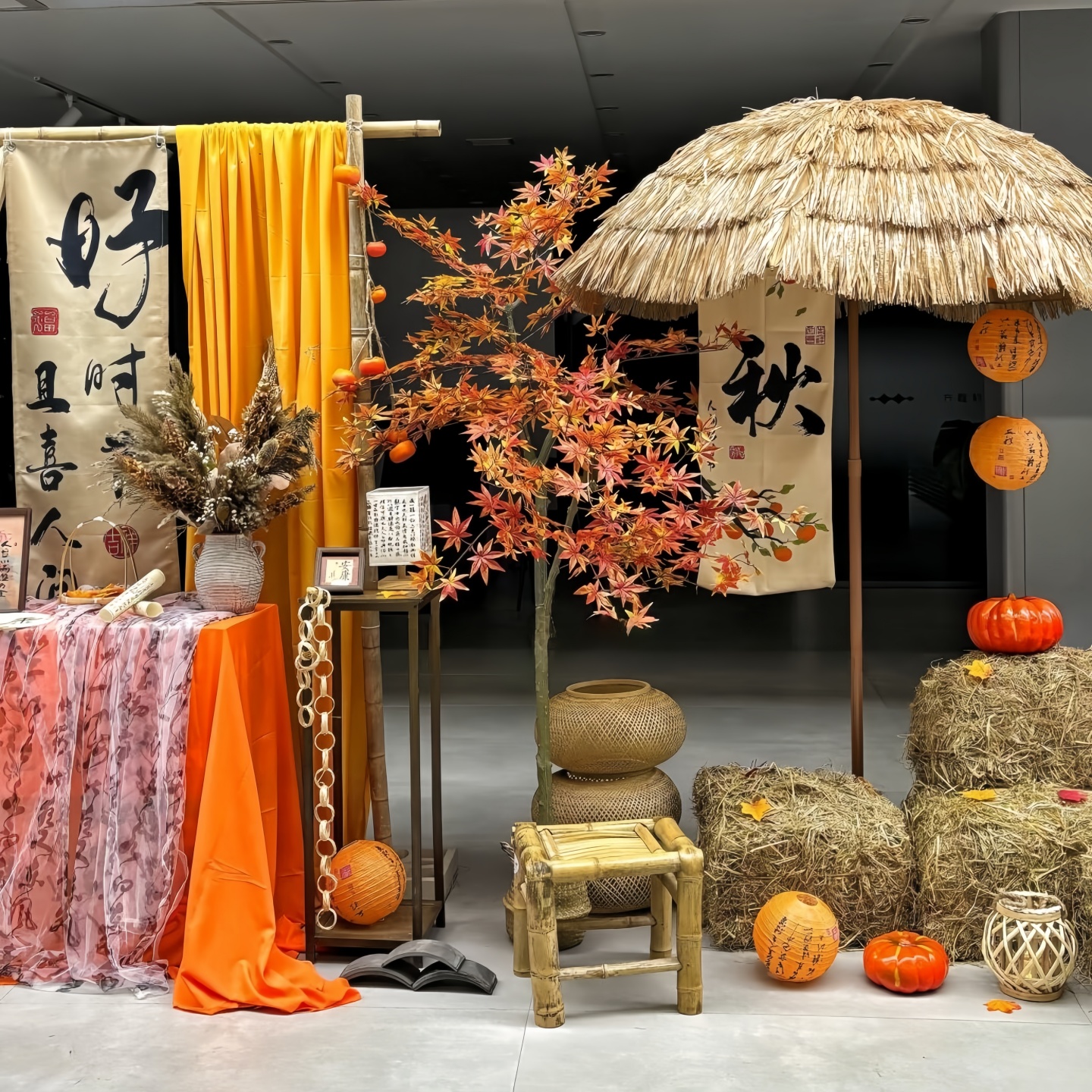 秋日氛围布置草垛子装饰道具造景