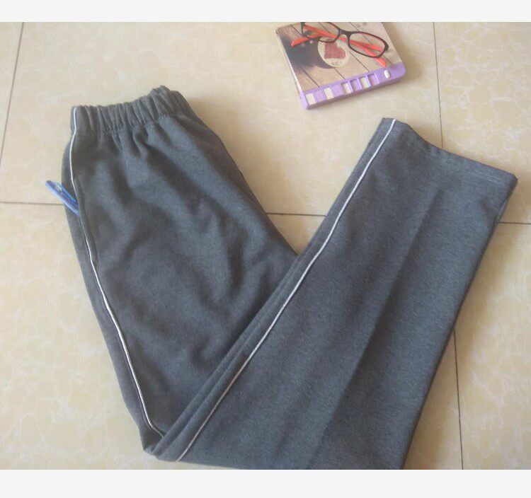 深灰宽松自然腰宽松休闲运动裤