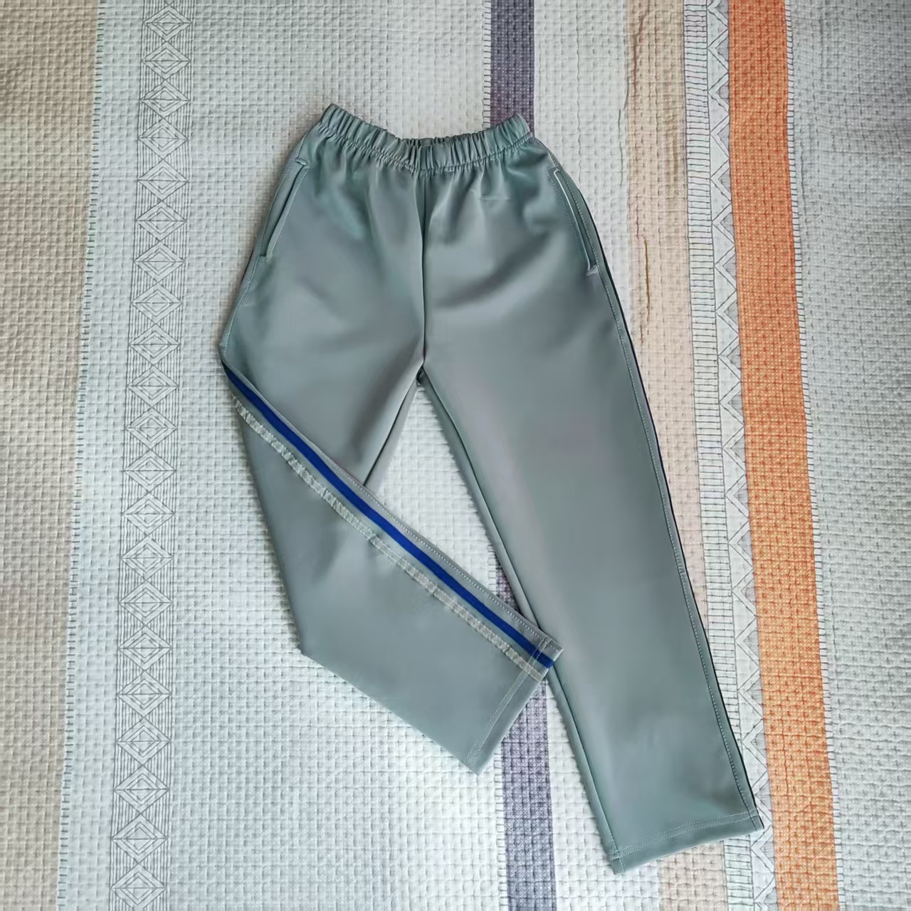 宝蓝加反光班服宽松休闲跑步裤