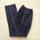 春秋款 纯棉直筒休闲运动裤 男女学生校服裤 子学院风藏蓝一道白杠裤