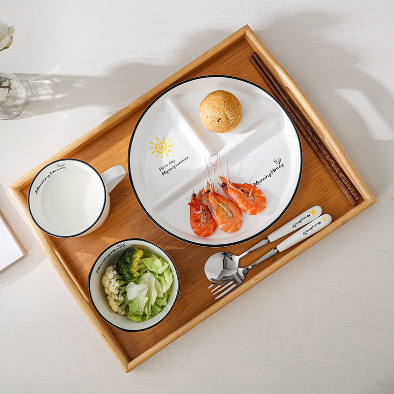 分格陶瓷减肥减脂儿童早餐分格