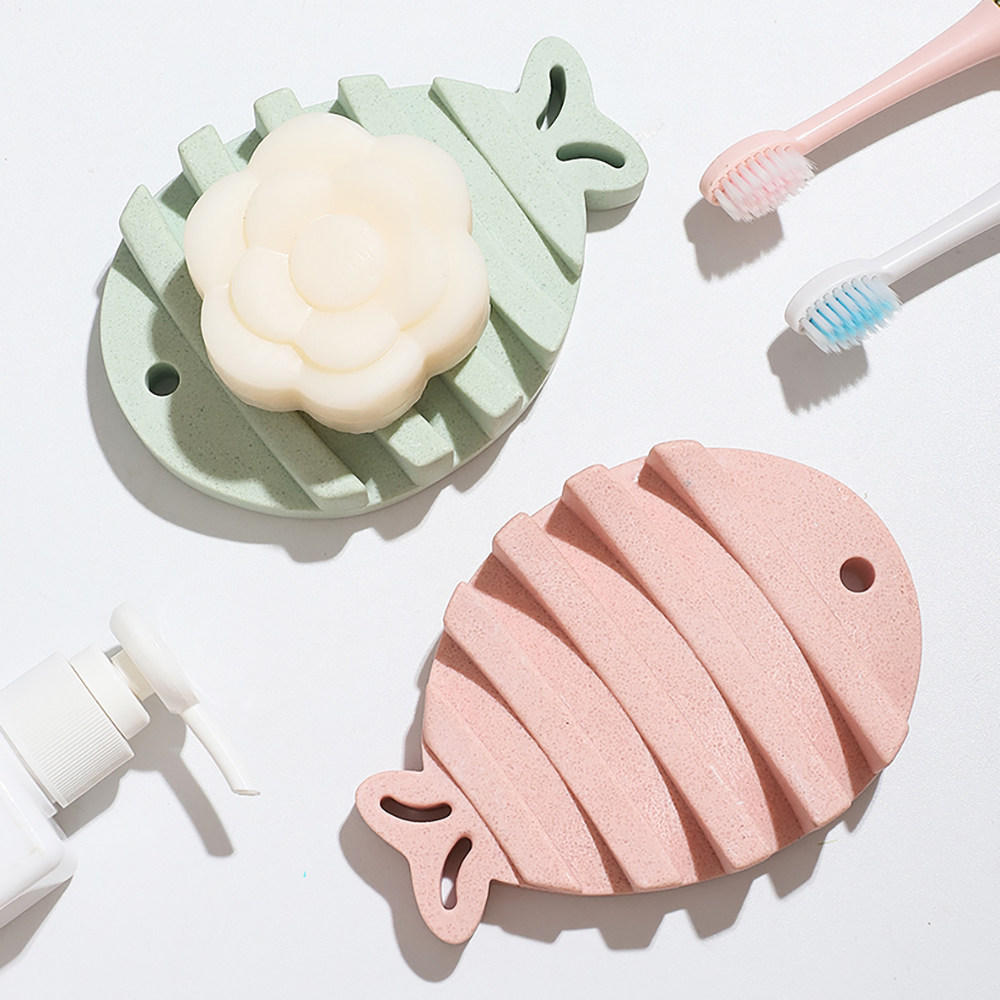 鱼骨肥皂盒沥水置物架家用免打孔浴室卫生间新款香皂盒收纳模具