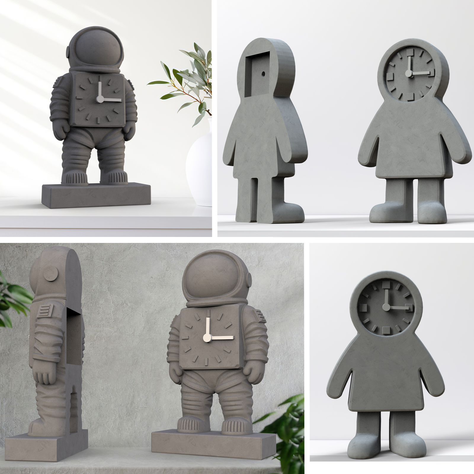 创意宇航员时钟桌面摆件