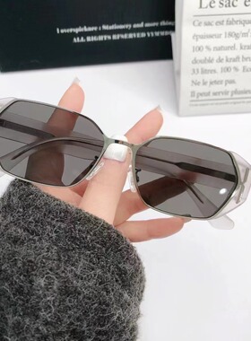 新款小冰块署署墨镜女高级感防紫外线大脸显瘦时髦板材尼龙太阳镜