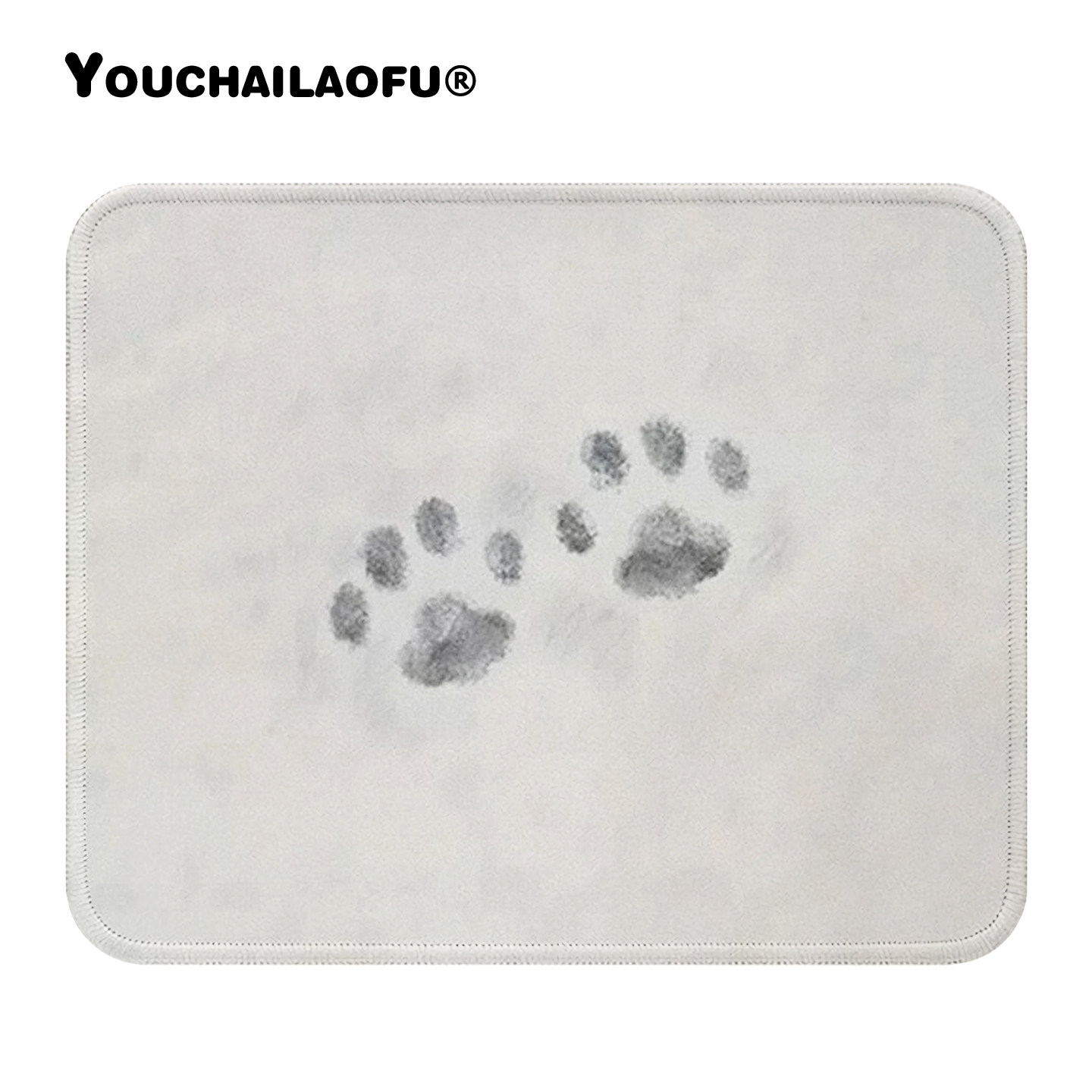 可爱猫爪脚印防滑鼠标垫办公学习笔记本电脑桌垫便捷小号软垫女生