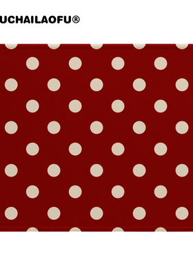 原创复古红色波点鼠标垫办公学习电脑防滑桌垫便捷小号软垫女生用