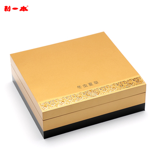 利一本虫草包装盒冬虫夏草礼盒高档燕窝包装盒烤漆木盒虫草礼品盒