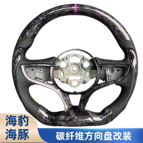 适用于比亚迪新能源海豚海狮海豹海鸥元PLUS汉碳纤维方向盘改装