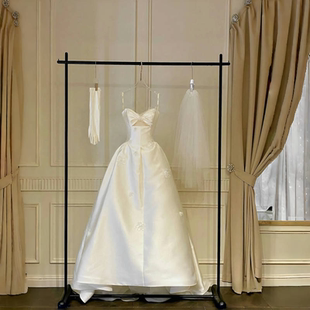 加厚婚纱店展示架落地礼服挂衣架简约中式秀禾陈列货架挂头纱架子