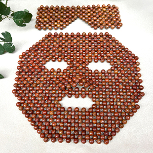 泗水红砭石眼罩编制热敷面膜泗滨砭石面罩 帽子