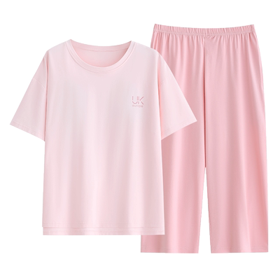 带胸垫睡衣女夏天纯棉甜美家居服