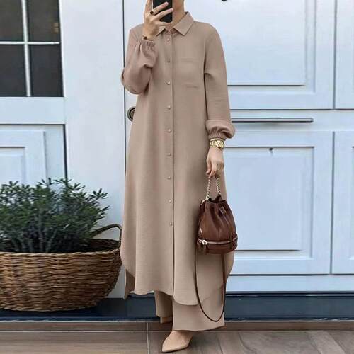 Two piece long sleeved shirt and pants set