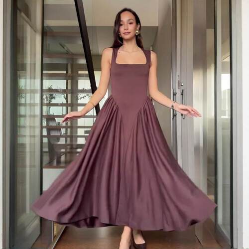 Women's square neck sleeveless dress