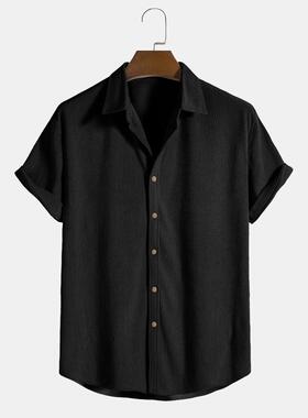 Short sleeved plus size patterned shirt for men and youth,