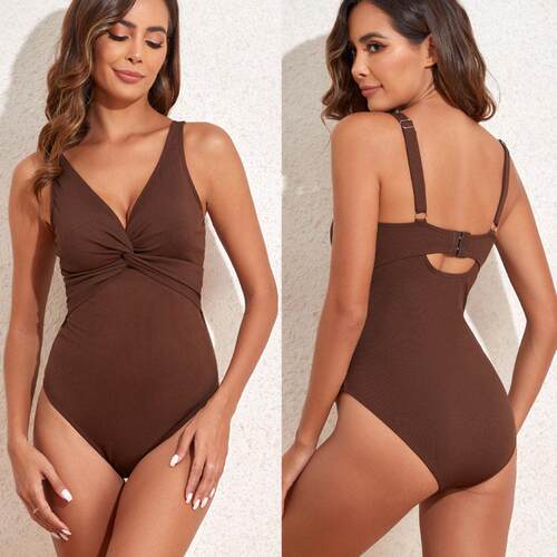 Swimsuit one-piece deep neck backless swimsuit high waist