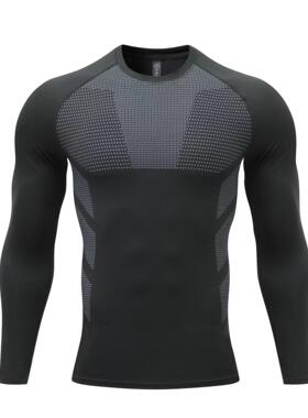 Sports bodysuit men's printed long sleeved fitness cycling