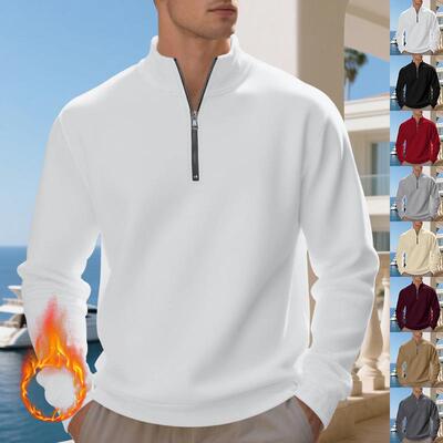 Large size half zip pullover hoodie for men