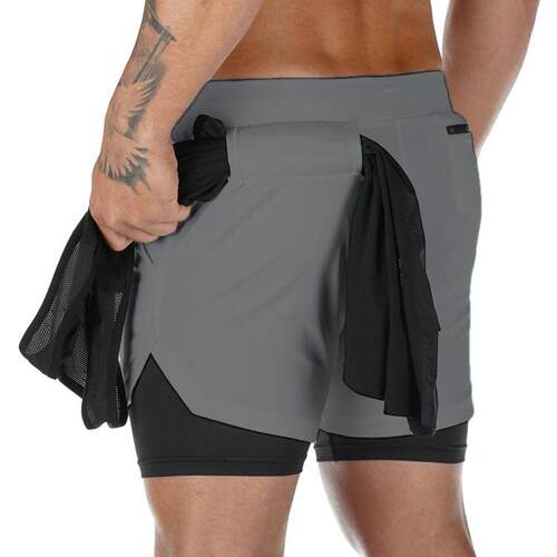 Muscle men's running shorts, outdoor multi pocket