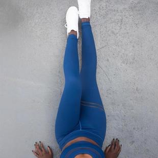 High waisted double ring flat offset yoga pants, tight