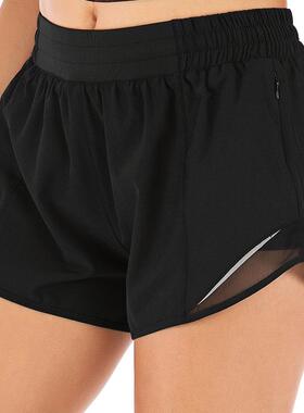 Mesh splicing breathable sports shorts, women's running