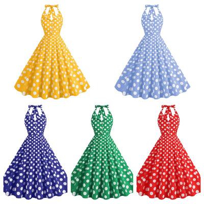 Flip over women's polka dot hanging neck backless mid