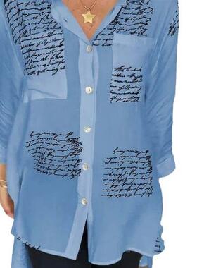 Women's printed tailcoat shirt 女装印花燕尾衬衫