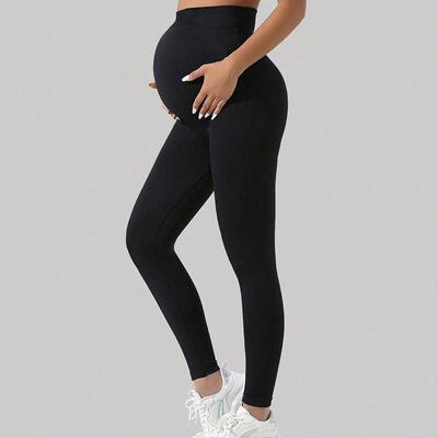 Yoga pants with high waist and abdominal support for