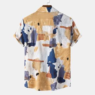shirt for men Printed beach sleeved Asian short