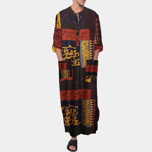 Robe, ethnic costume, oracle bone script, elephant print,