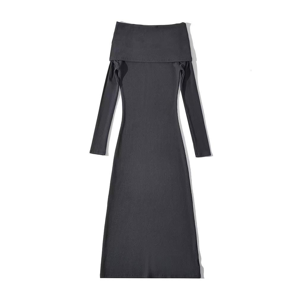 Women's one shoulder dress, long skirt