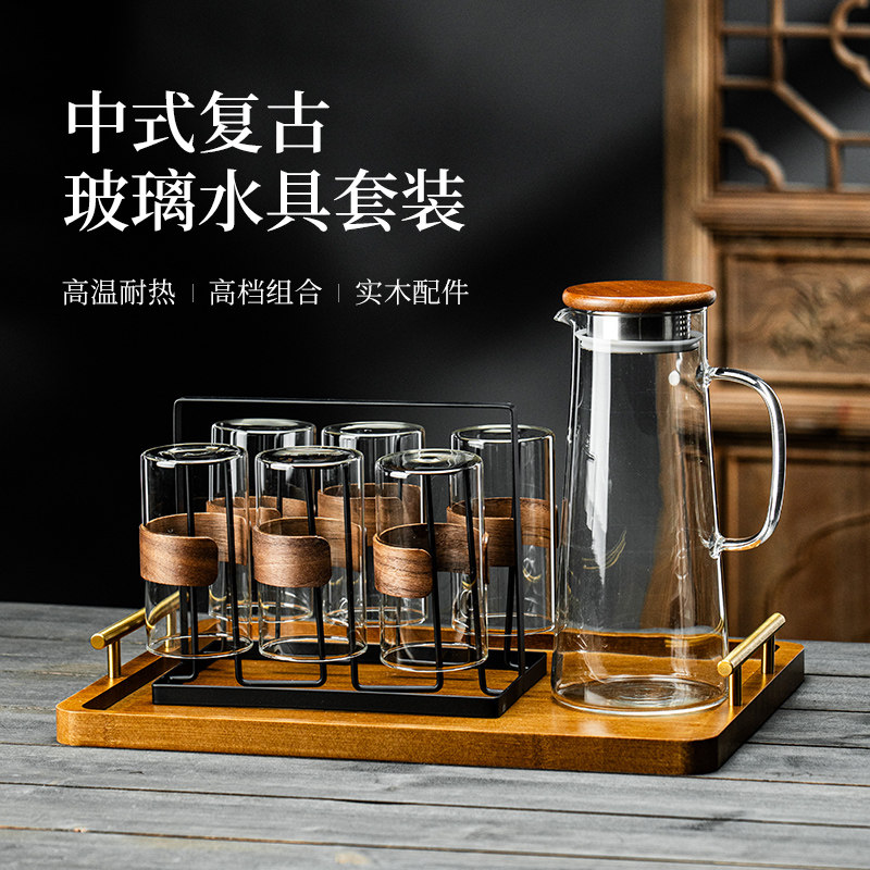 耐高温玻璃杯高颜值水杯轻奢家用套装耐热泡茶餐厅喝水杯绿茶杯子