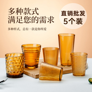 亚克力餐厅茶水杯茶杯耐热耐摔彩色pc水杯果汁杯饮料杯酒店漱口杯