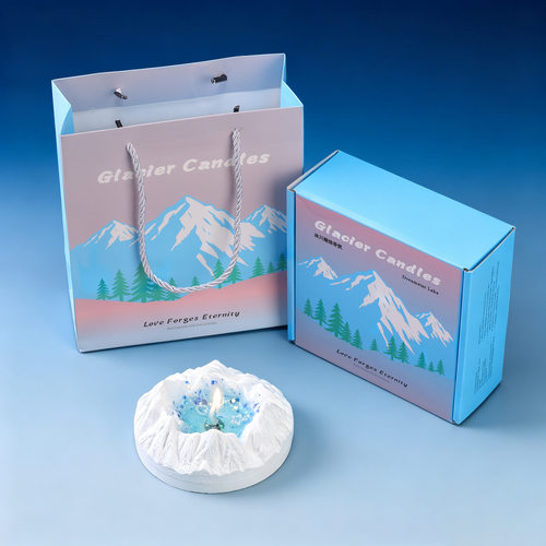 雪山冰川香薰蜡烛礼盒无烟果冻蜡烛摆件实用礼物小众高级氛围感