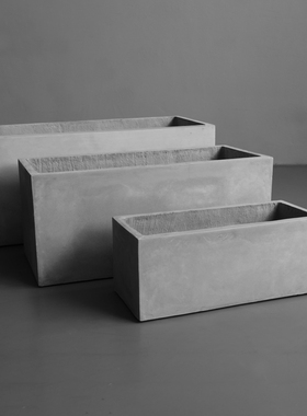 长方形水泥花盆花箱户外庭院种植箱室内阳台楼顶露台镁泥花槽定制
