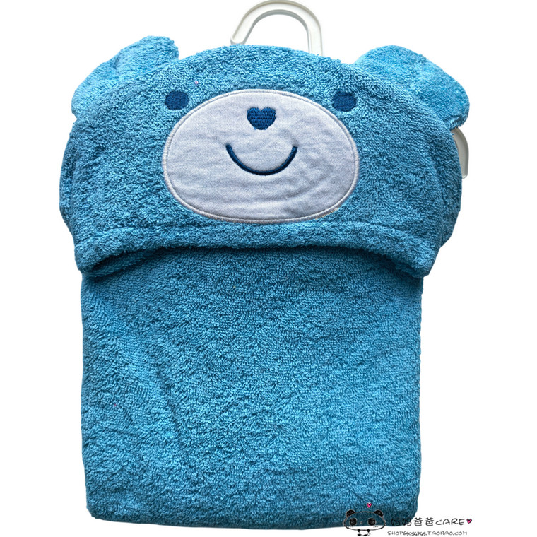 婴儿宝宝儿童浴巾带帽子立体浴毯hooded towel浴巾纯棉梭织毛巾布