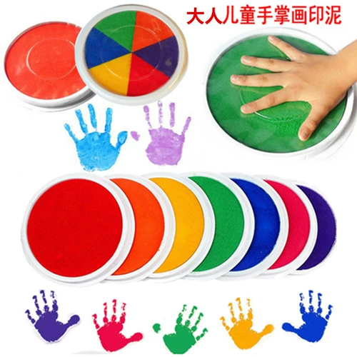 Детская пигментированная окрашенная чернильная подушечка для раннего возраста ручной работы, можно стирать