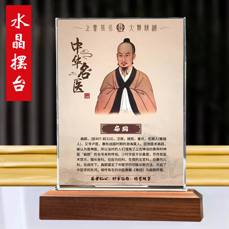 名医医学家扁鹊像框摆件药房中医诊所画像相框桌面装饰桌面摆台
