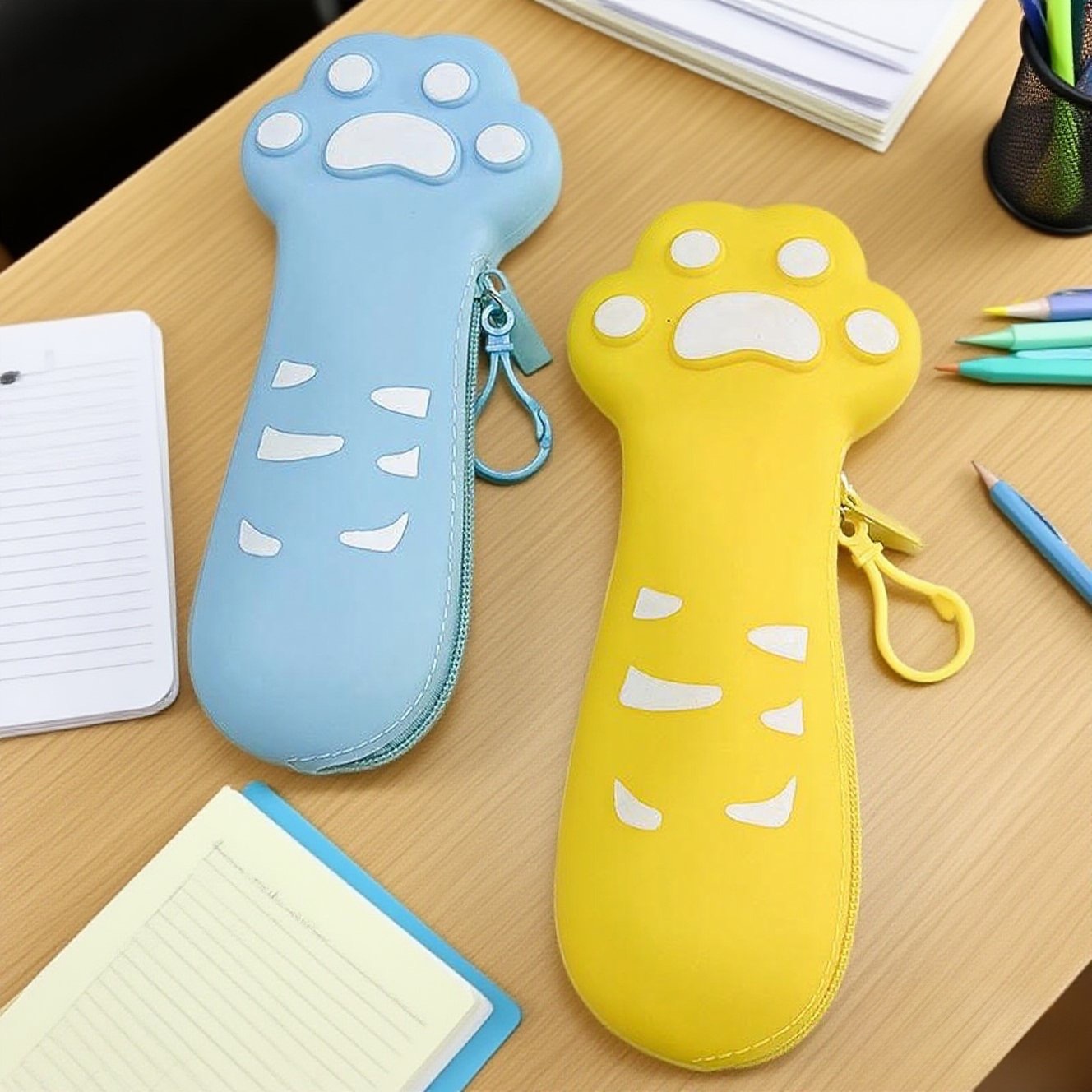 创意文具盒潮少女心猫爪硅胶笔袋女可爱个性搞怪日系文艺多功能