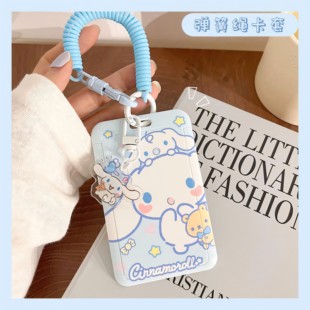 可爱玉桂狗学生证件套饭卡套公交地铁卡保护套厂牌伸缩扣胸牌