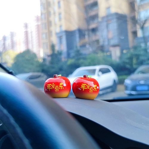 迷你小苹果治愈系水果汽车摆件