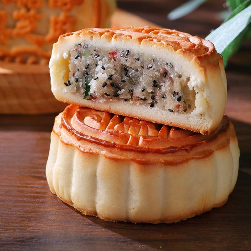 东北老式五仁黑芝麻月饼零食糕点